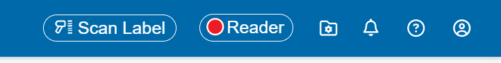 Scan Label button in the top navigation bar